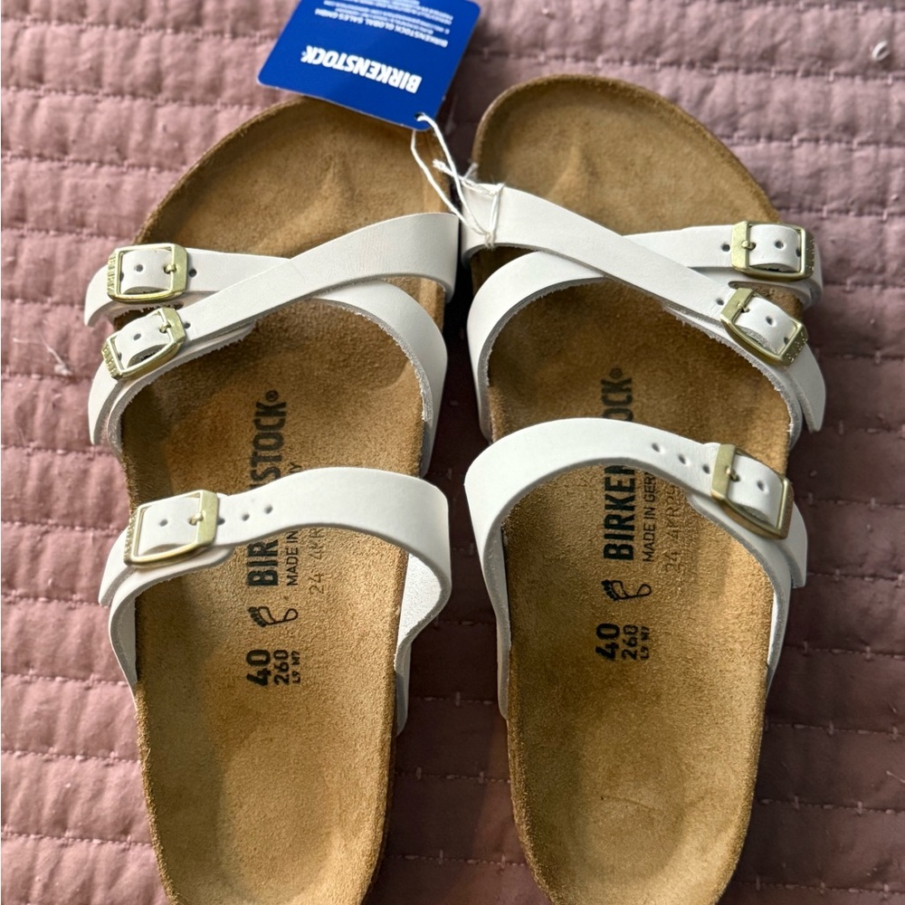 Birkenstock Franca Nubuck Leather - Antique White